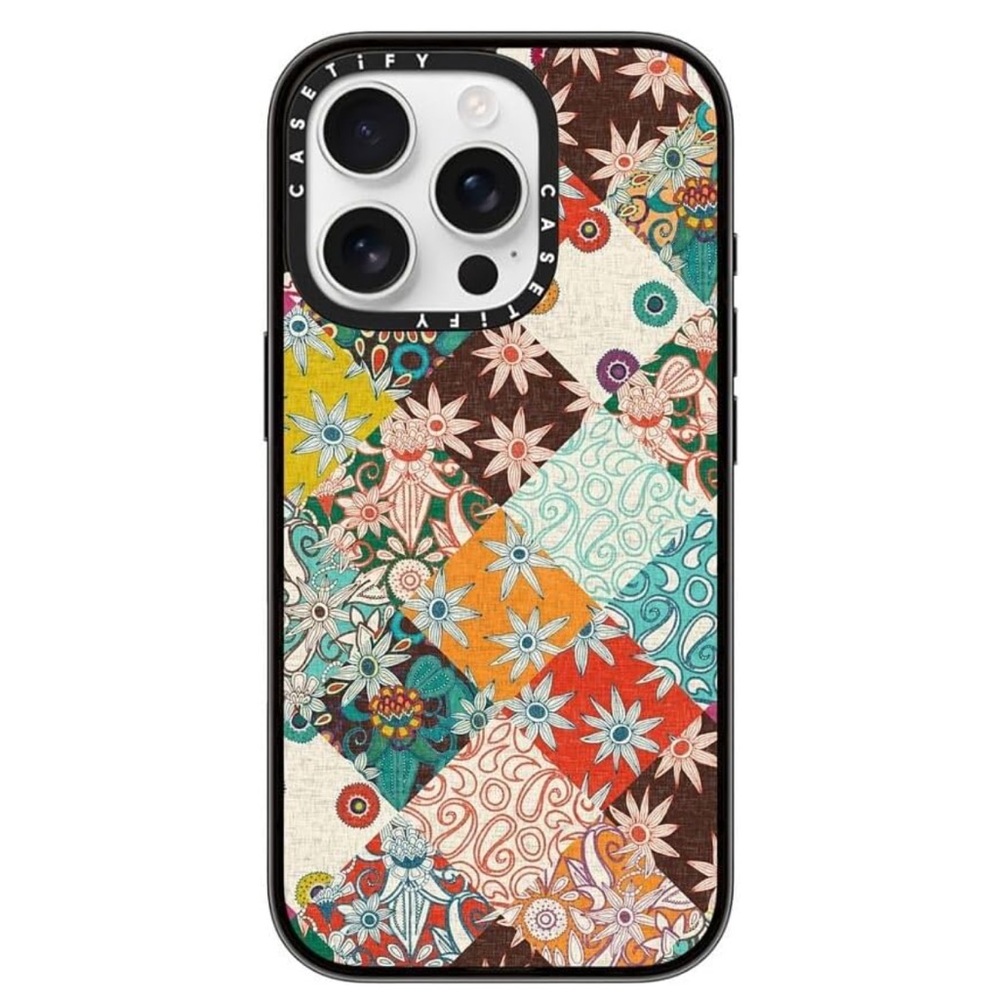Casetify Floral iPhone 16 Pro case. Color: SARILMAK PATCHWORK